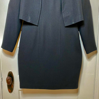 Vintage Preview Collection Little Black Pencil Dress Cropped Jacket Womens 4P