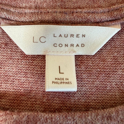 LC Lauren Conrad Heather Red Balloon Sleeve Knit Pullover Women L Soft Girl Cozy