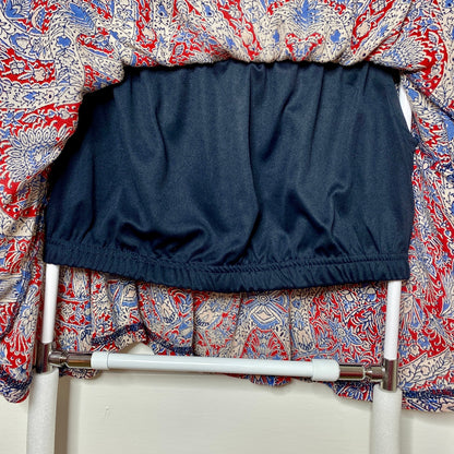 Forever 21 Paisley Crop Top Small Red Blue Off Shoulder Boho Festival Indie