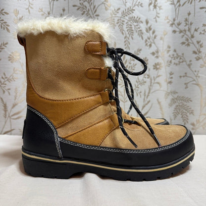 Champion Faux Fur Lined Suede Rubber Snow Boots Women 9 Apres Ski Cabincore Cozy