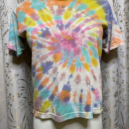Hanes Tie Dye Spiral T-Shirt Kids 10-12 M Retro Hippie Boho Festival Kidcore