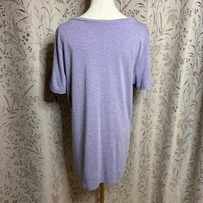 Jessica Simpson Heather Purple T Shirt L Short Sleeve Casual Cozycore Athleisure