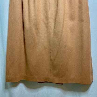 Evan-Picone Vintage Wool Camel Midi Skirt Women L Academia Retro Quiet Luxury