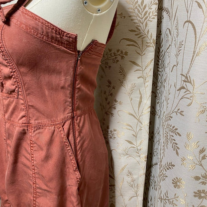 Abercrombie & Fitch Terracotta Overall Mini Dress XS Gorpcore Utility Barncore