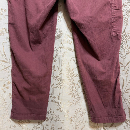 Sonoma Stretch Twill Crop Cargo Utility Pants Women 12 Wine Gorpcore Cabincore