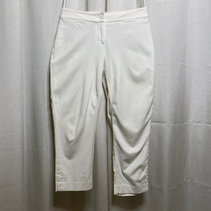 Talbots Capri Stretch Cotton Pants Women 4P Curvy Coastal Chic Preppy Minimalist