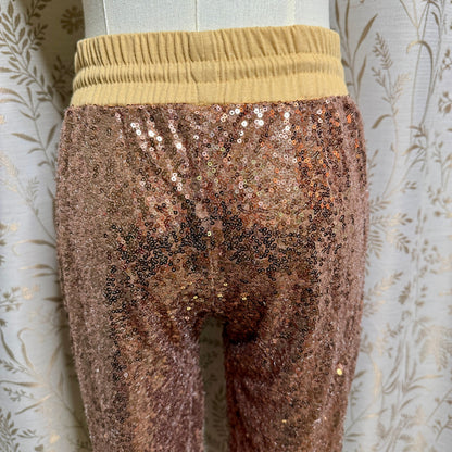 Sequin Jogger Pants Women S Rose Gold Costume Cosplay Glam DIY Distressed Disco
