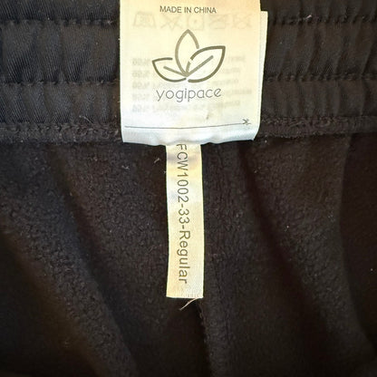 Yogipace Fleece Lined Wide Leg Sweatpants Women L Tall Black Athleisure Gorpcore