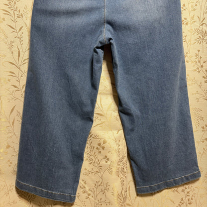 Ella Moss Wide-Leg Cropped Jeans Women 14 Med Indigo Stretch Coastal Casual Boho