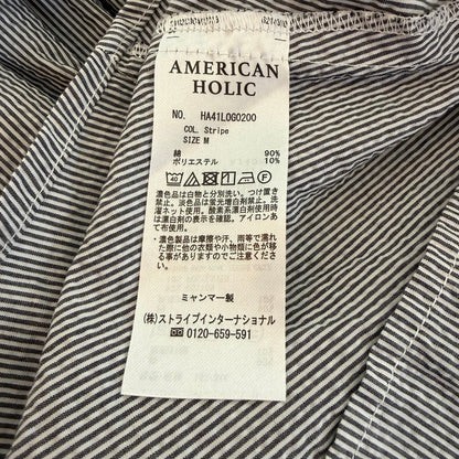 American Holic Seersucker Micro-Stripe Tiered Tunic Women M Japan Avant Garde