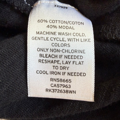 Susina Black Cotton Modal T-Shirt Women 1X Minimalist Capsule Loungewear Relaxed