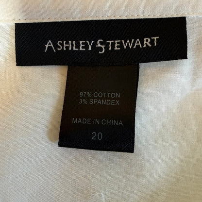 Ashley Stewart Ruffle Cuff Button Up Shirt Women 2XL White Pirate Ren Faire Goth