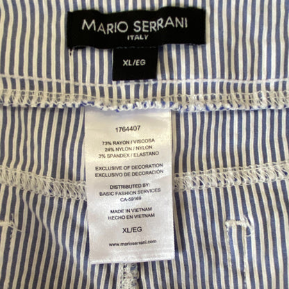 Mario Serrani Pinstriped Capri Pants Womens XL Coastal Sailor Chic Nautical