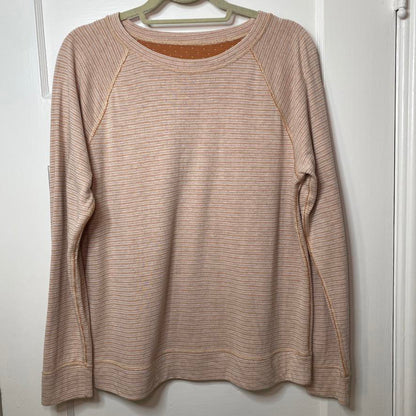 Cozy Reversible Long Sleeve Sweatshirt Orange Womens Large Casual Basics