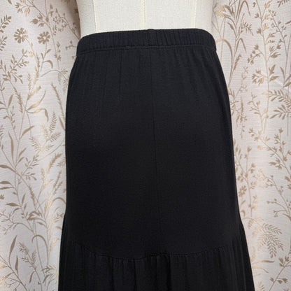 Philosophy Republic Tiered Midi Skirt Women XL Black Whimsigoth Boho Witchy Goth