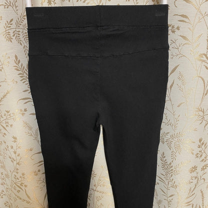 Julia Black Faux Leather Front Leggings Small Gold Zipper Moto Baddie Streetwear