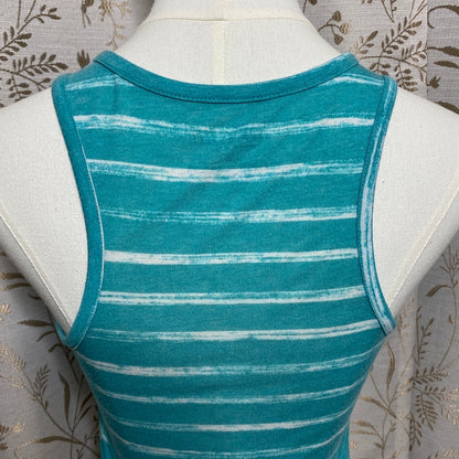 Aeropostal Teal Striped Crop Tank Top Small Retro Indie Skater Beach Festival