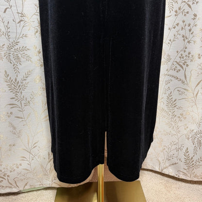 Impressions Vintage Black Velvet Maxi Skirt Women L Whimsigoth Vampy Goth Witchy