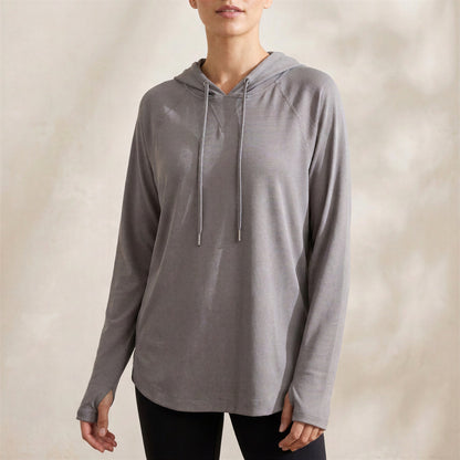 Sage Collective Lightweight Long Sleeve Ribbed Hoodie Women XL Thumbhole Stretch