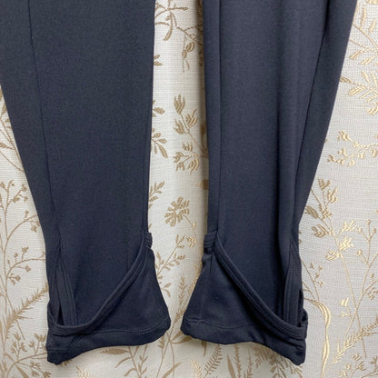 Gymshark Crop Leggings Black S Balletcore Pilates Sporty Cuffed Tulip Hem Slim