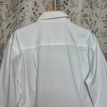 Calvin Klein Mens White Slim Fit Long Sleeve Button Up Dress Shirt 15.5 32/33