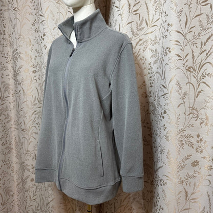 Hi-Tec Full Zip Fleece Jacket Women XXL Gray Cozy Performance Workout Athleisure