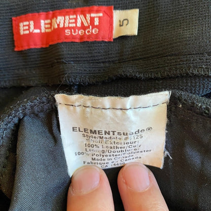Element Suede Front Stretch Back Pants Size 5 Black Moto Grunge Steampunk Y2K