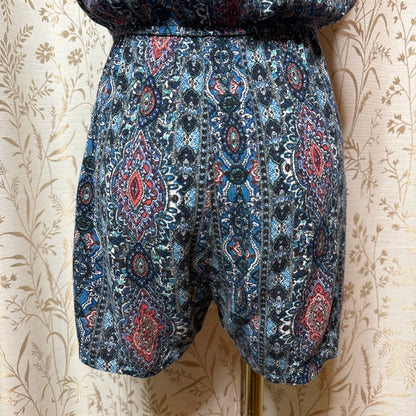 Gypsies & Moondust Boho Paisley Lace Halter Romper Shorts Womens S Southwestern