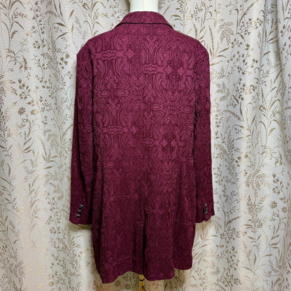 Monroe & Main Burgundy Tapestry Jacket Women Sz 18W Whimsigoth Victorian Vampire