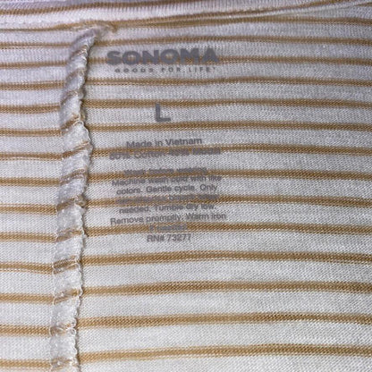 Sonoma Striped V-Neck Tank Top Womens Large Classic Business Casual Minimalist