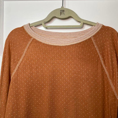 Cozy Reversible Long Sleeve Sweatshirt Orange Womens Large Casual Basics