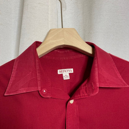 Merona Red Button Down Shirt Mens XL Academia Business Office Professional