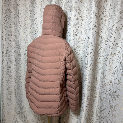 32 Degrees Heat Hooded Puffer Coat Women XXL Brown Gorpcore Utility Earth-Toned
