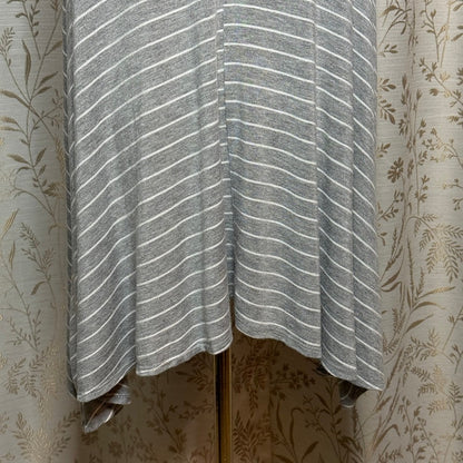 Pinc Striped Tunic Dress Women S Stretch Gray White Lagenlook Minimalist Casual
