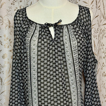 Max Edition Boho Cold Shoulder Keyhole Blouse Womens XL Festival Peasant Cottage