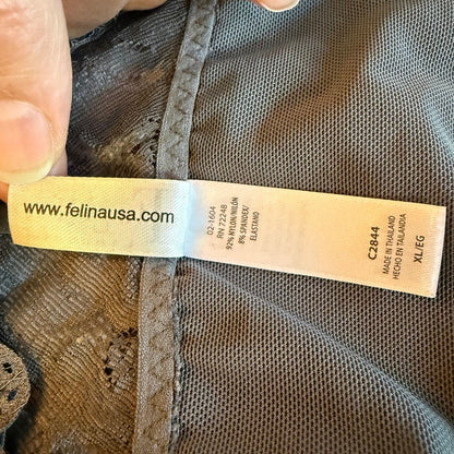 Felina Lace Bralette Racerback Wirefree Bra Gray XL Lounge Romantic Feminine