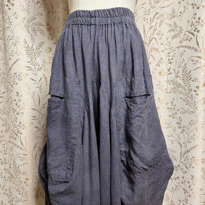 Linen Drop-Crotch Harem Pants Women Small Lantern Wings Avant Garde Lagenlook