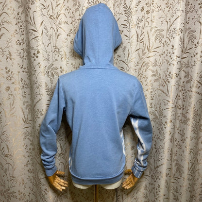 PINK Zip Up Hoodie XS Pastel Blue Tie Dye Stripe Y2K Streetwear Soft Girl Comfy