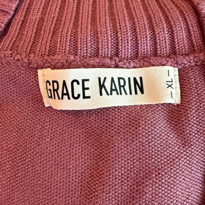 Grace Karin Rose Knit Cardigan Womens XL Coquette Romantic Academia Office Siren