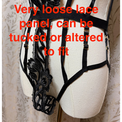 For Love & Lemons x VS Cage Floral Lace Teddy Bodysuit S/M Vampy Glam Boudoir