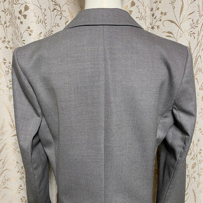 Theory Gray Wool Blazer Jacket 10 Medium Corporate Indie Sleaze Minimalist Clean