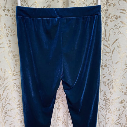 SHEIN Blue Velvet Leggings Medium Fairy Boho Chic Whimsigoth Indie Sleaze Retro