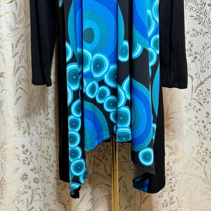 Nicola Antoni Abstract Circle Graphic Tunic Dress Women XL Mod Retro Art to Wear