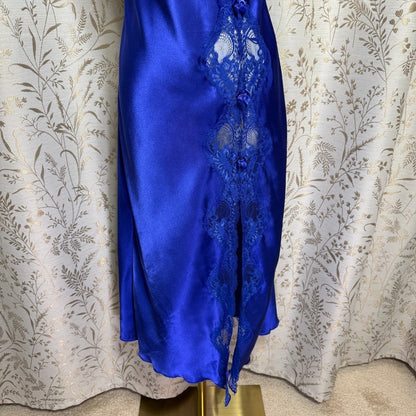 Shirley of Hollywood Blue Satin Lace Chemise Women S Romantic Sexy Whimsigoth