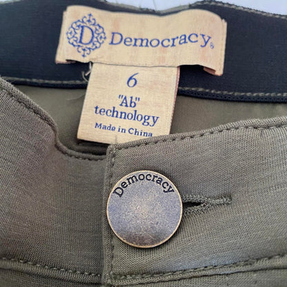 Democracy Olive Green Cargo Joggers Womens 6 Relaxed Fit Military Steampunk Edgy