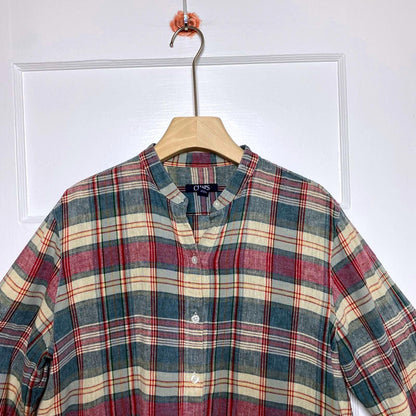 Chaps Plaid Button-Up Shirt Womens Large Autumn Barn Lumberjack Pumpkin Patch