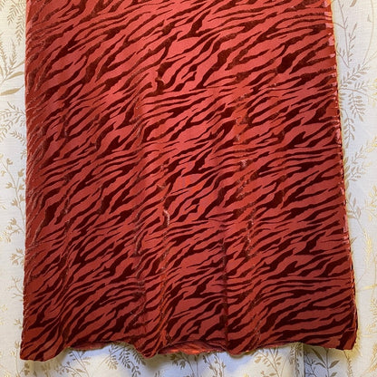 Forever 21 Tiger Print Velvet Burnout Skirt Small Rust Orange Indie Y2K Boho 90s