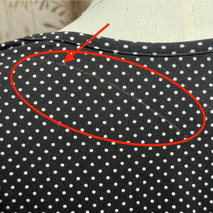 Croft & Barrow Polka Dot Short Sleeve Top Womens L Stretch Retro Classic Preppy