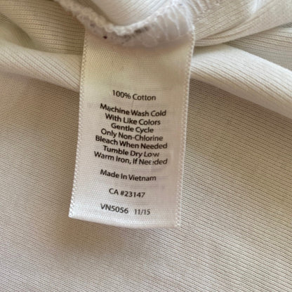 Talbots White Cotton Split Neck Sleeveless Top Coastal Grandmother Preppy Sz M