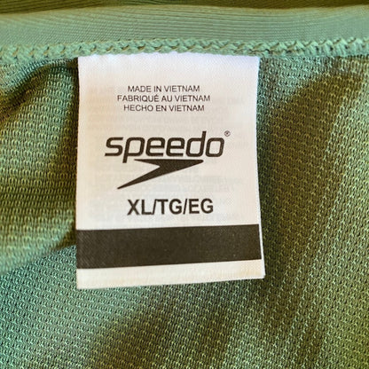 Speedo Sage Green One Piece Swimsuit NWT XL Racerback Athletic Minimalist Beach